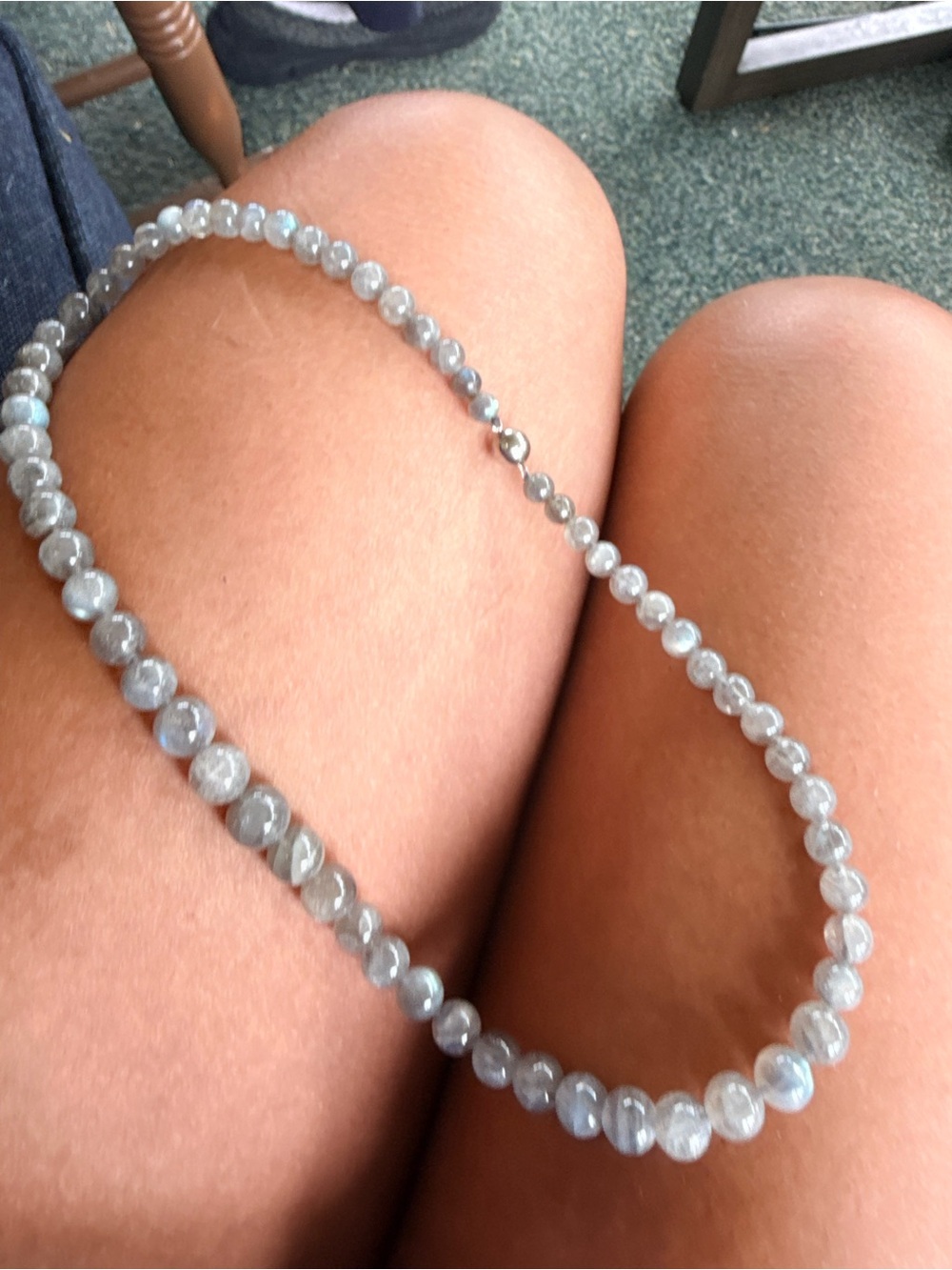 Sterling Gray Beaded Necklace - Elegant Women's Jewelry